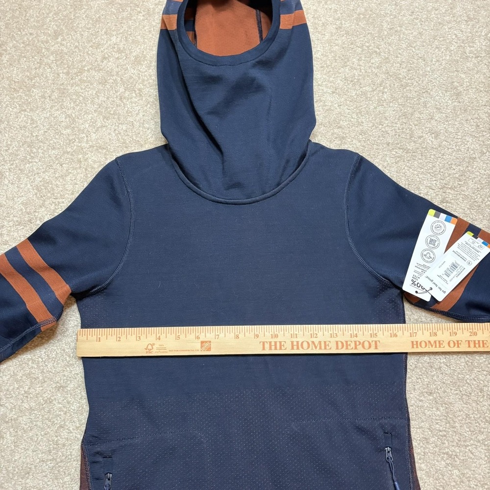 Smartwool Intraknit Merino Tech Hoodie NWT Womens Small Navy Wool Pullover Gorp - Picture 10 of 15